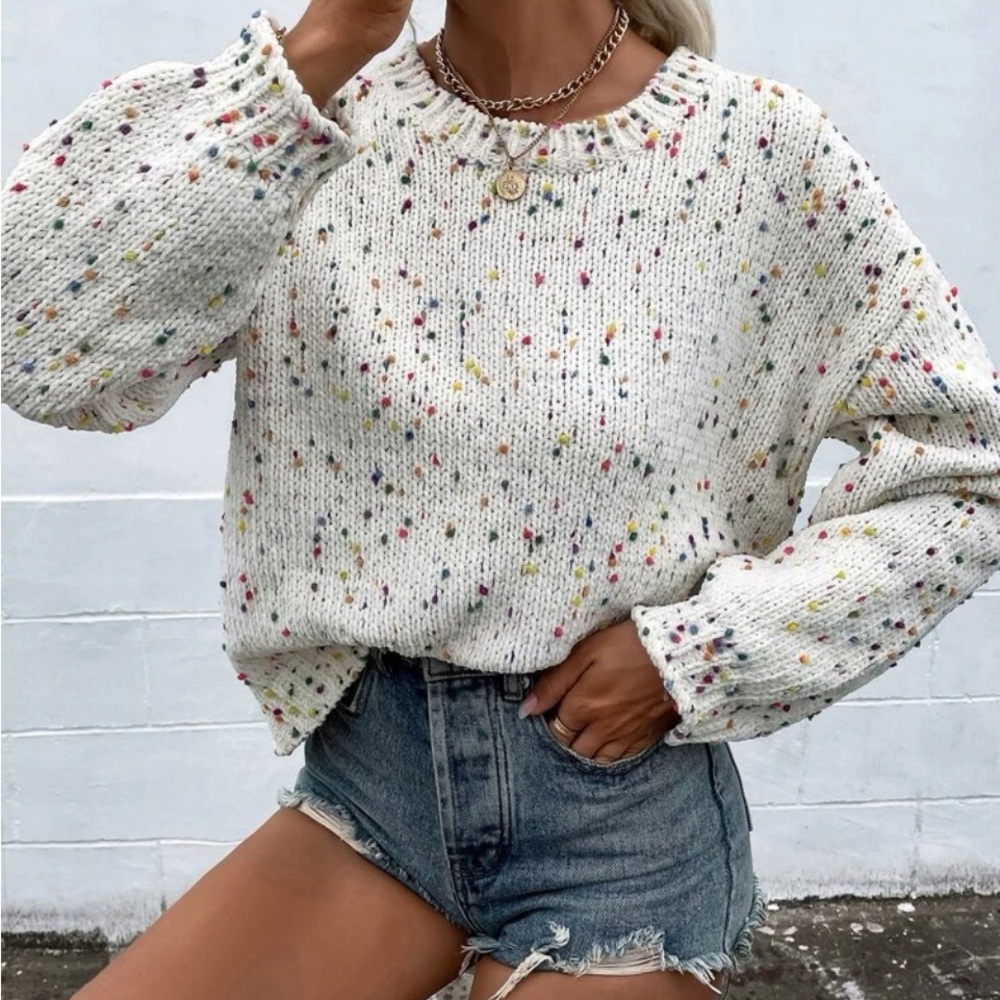 New popcorn knit long sleeve sweater - Picture 3 of 6